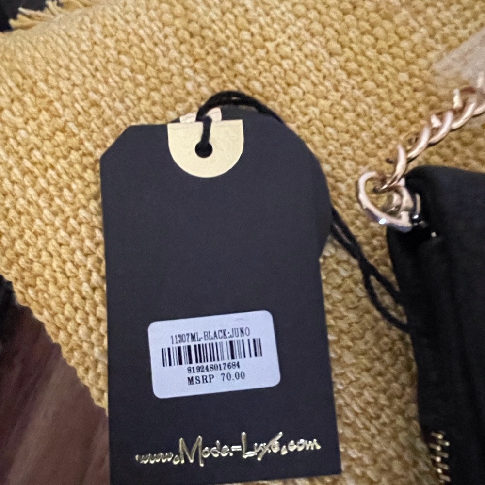 ๐ดNWT๐ด Moda Luxe Black Shoulder Bag with Fringe - Picture 9 of 12